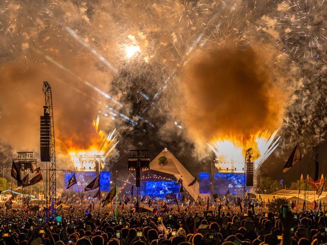 Glastonbury Pyramid Stage with crowd